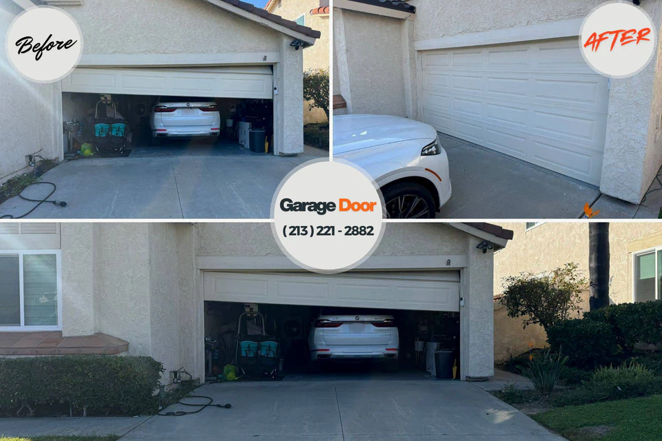 Before and after: garage door repair Wood-Ridge, NJ